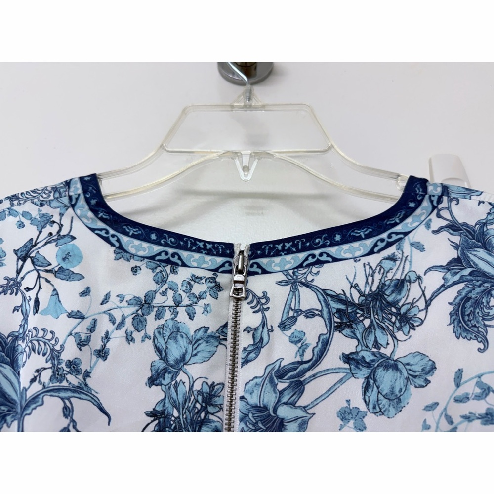 Alice + Olivia Sion Sunburst Pleated Maxi Dress Spring Sky Blue Floral Print 10 - Picture 11 of 16